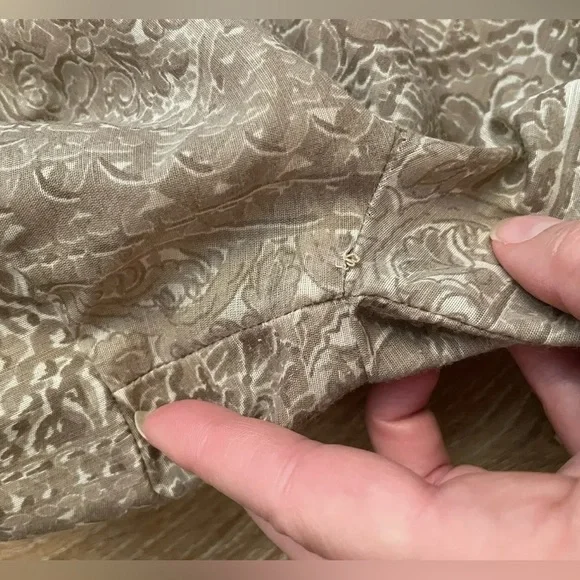 Nelly Don Vintage 1950s tan neutral shirtwaist dress S 25”w VLV rockabilly pinup - Picture 9 of 11